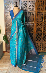 Ocean Blue Chanderi saree - PBR66C