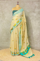 Kerala Tissue saree - LOTUSBLUE1.