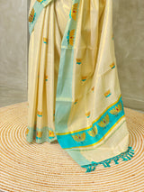 Kerala Tissue saree - LOTUSBLUE1.