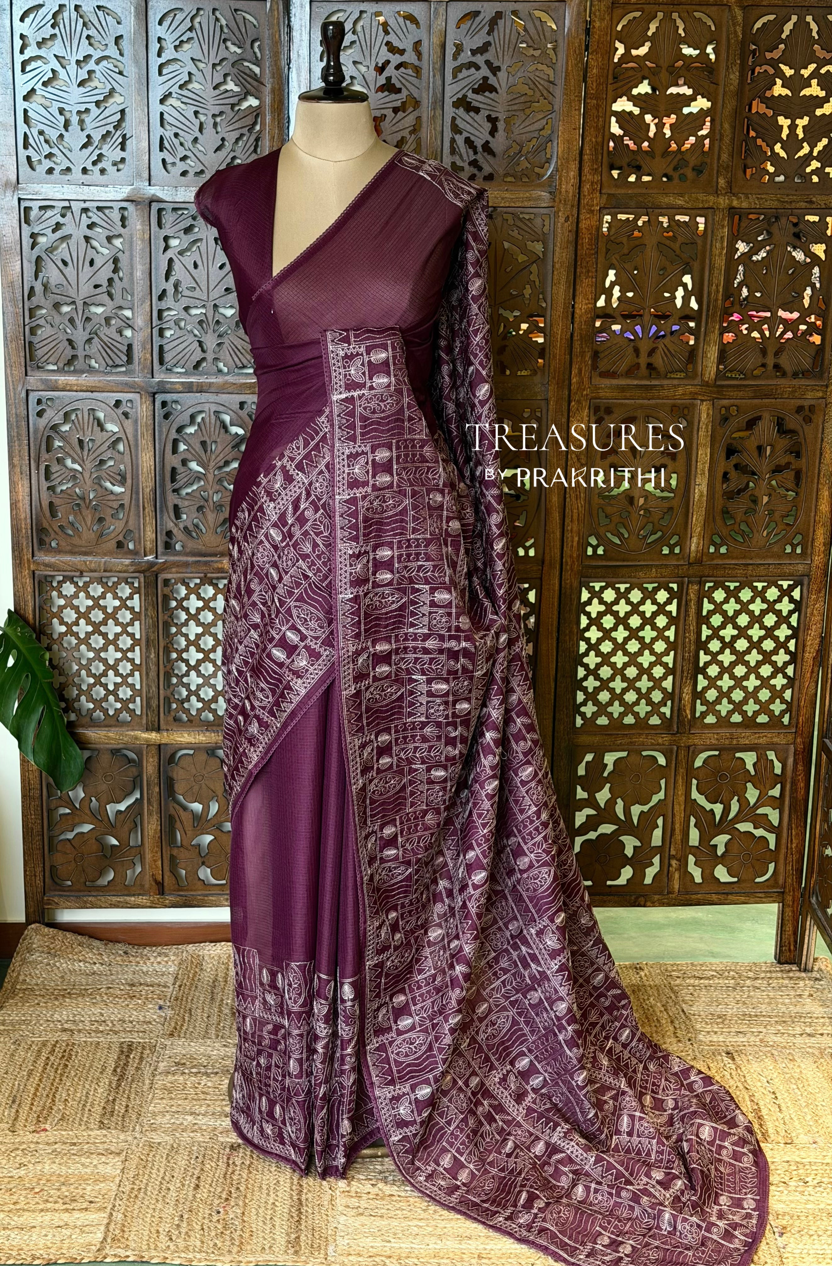 Dark purple Kotta silk saree - PBR70E