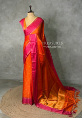 Red soft Tissue banarasi silksaree -PIH94