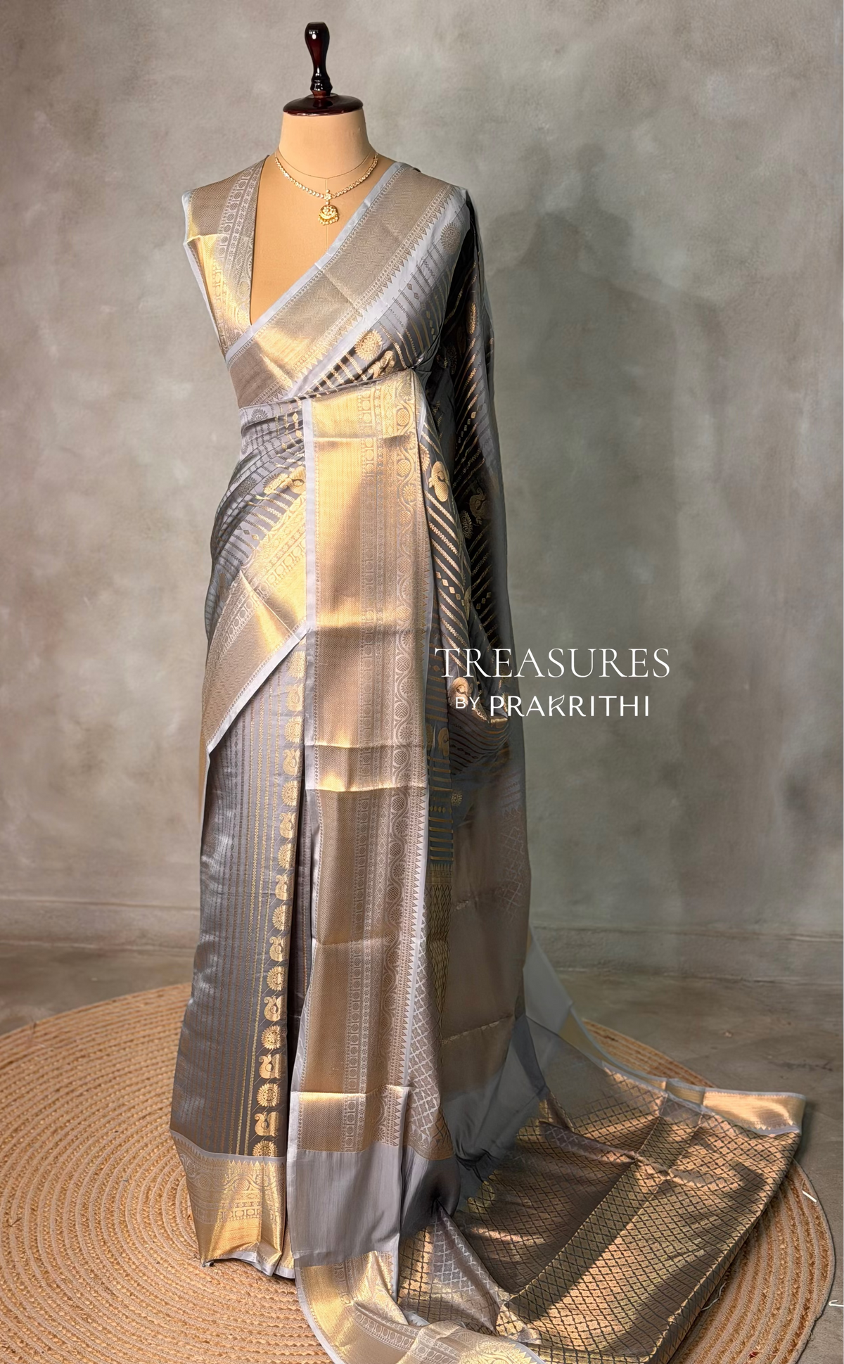 Grey banarasi silksaree -LZ8E