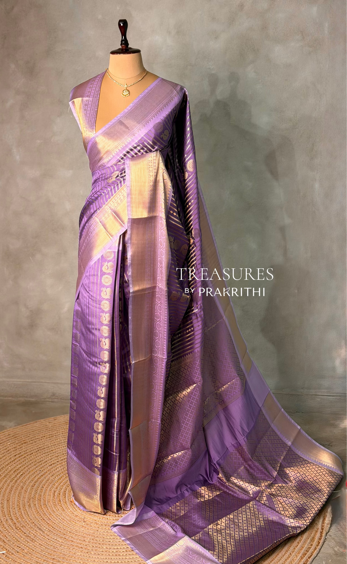 Lavender banarasi silksaree -LZ8F