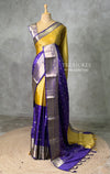 Yellow and Violet Tissue banarasi silk saree -PFAZ23