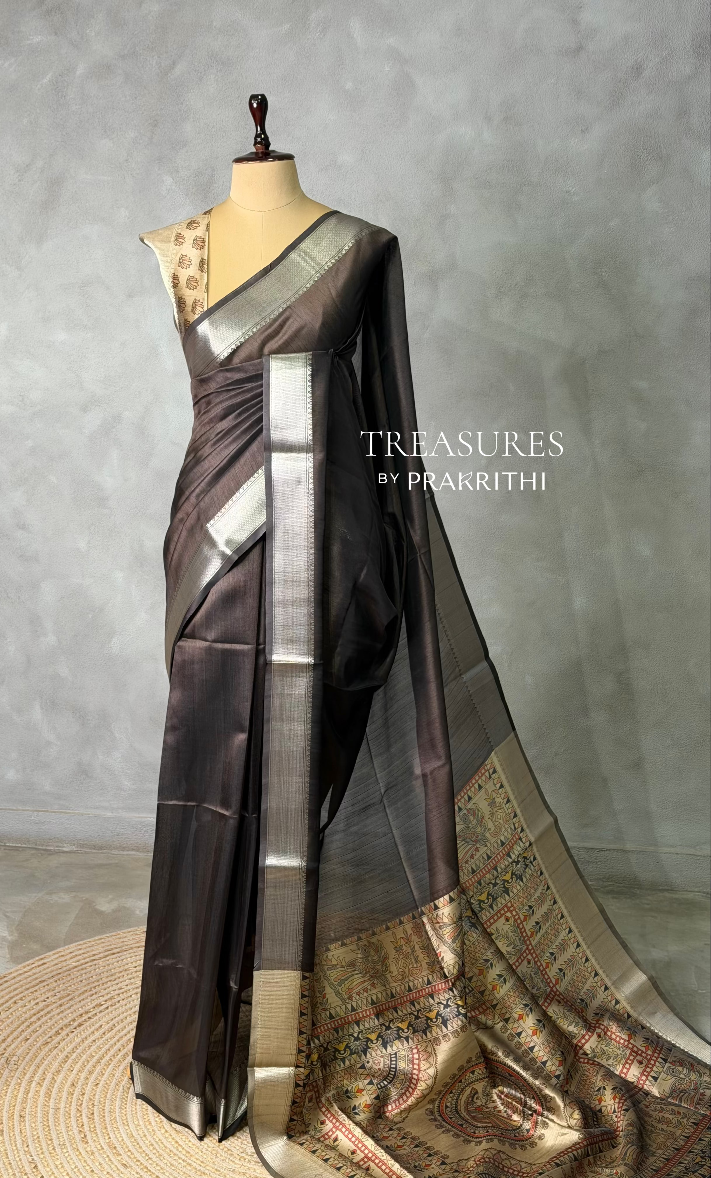 Brown silk cotton saree- PBR49H