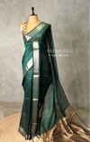Green silk cotton saree- PBR49I