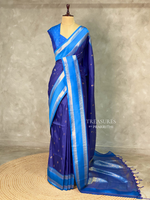 Dark and Light Blue silk saree -BSP23