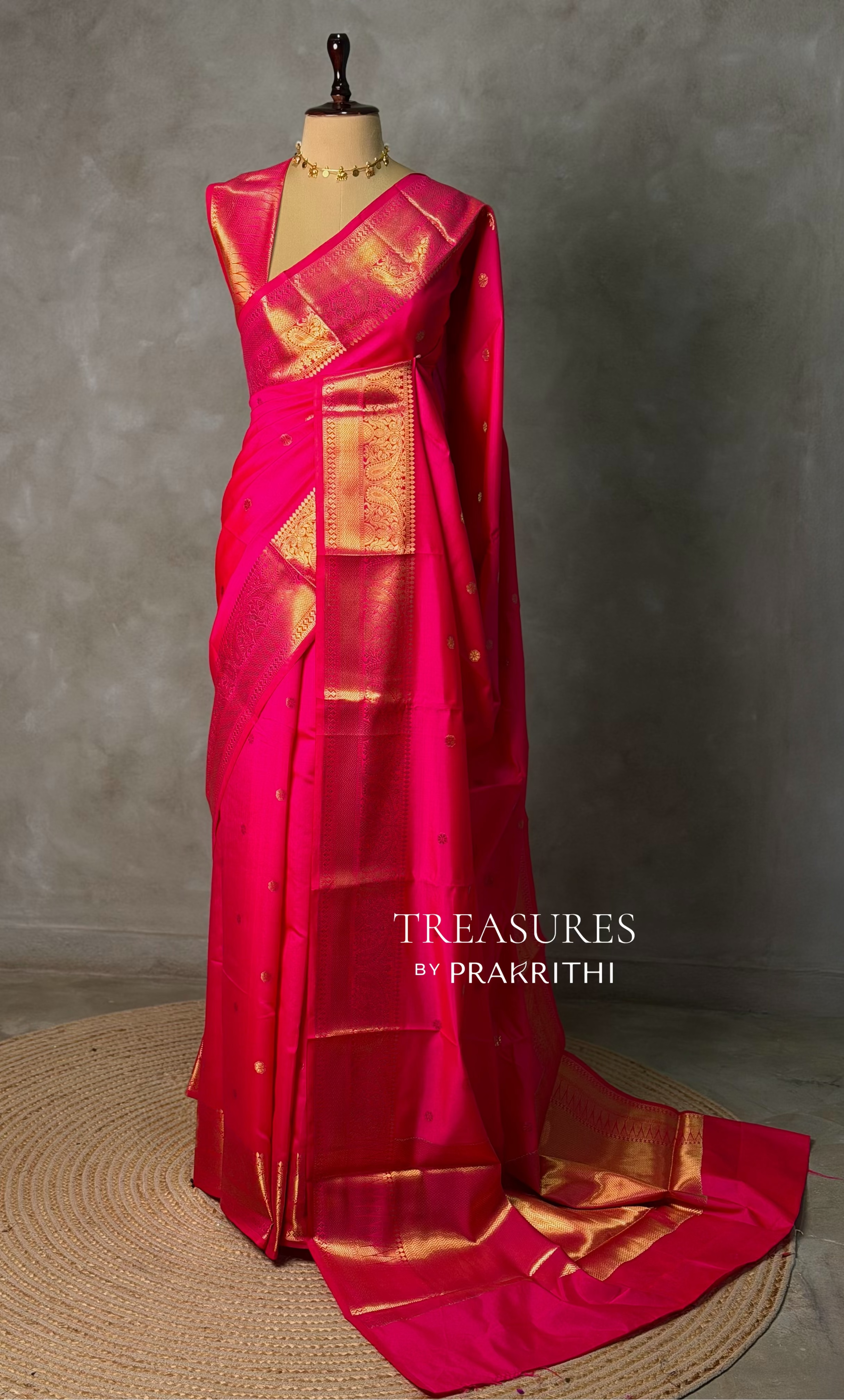Rani Pink Banarasi silk saree -RUK45B