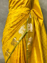 Lime yellow and lime green combo semi tusser saree- PST001C