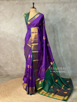 Violet and Green semi kanchipuram soft silk saree - PSSN150