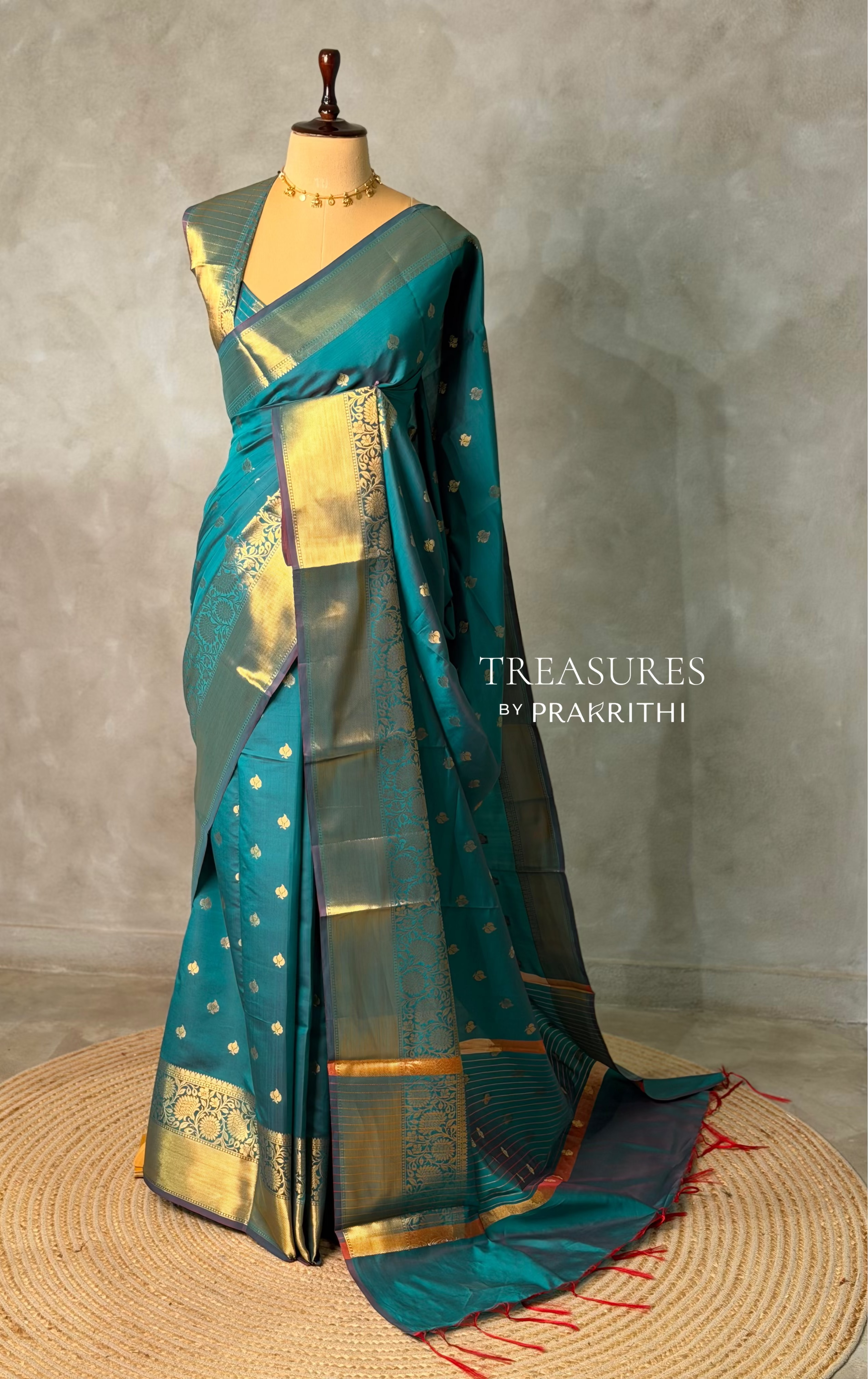 Peacock Blue Banarasi silk saree -RUK46C