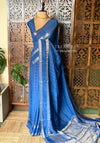 Blue viscose Crepe saree - PBRVT1E