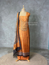 Tusser unstitched salwar set: PBRUS17