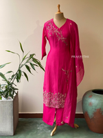 Magenta Pure mul chanderi salwar set -SMUL11 -SIZE40