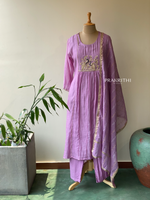 Lavender Pure mul chanderi salwar set -SMUL15-SIZE40