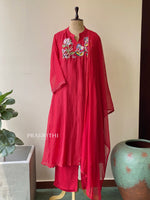 Red Pure mul chanderi salwar set -SMUL20-SIZE44