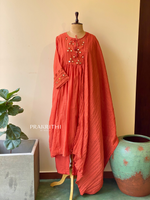 orange mul chanderi salwar set -SMUL29- SIZE42
