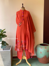 Orange Pure mul chanderi salwar set -SMUL32- SIZE38