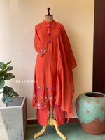 Orange Pure mul chanderi salwar set -SMUL32- SIZE38