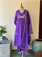 Violet Pure mul chanderi salwar set -SMUL38- SIZE44