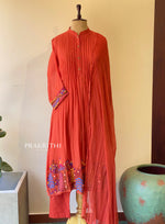 Orange Pure mul chanderi salwar set -SMUL41- SIZE44
