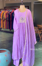 Lavender Pure mul chanderi salwar set -SMUL50- SIZE42