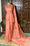 Peach soft tusser silk saree : PBR52D