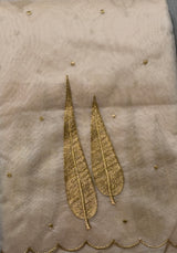 Pale white and gold organza silk saree- PBRRB1C