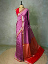 Onion Pink and Red Silk saree - PBRZU2C