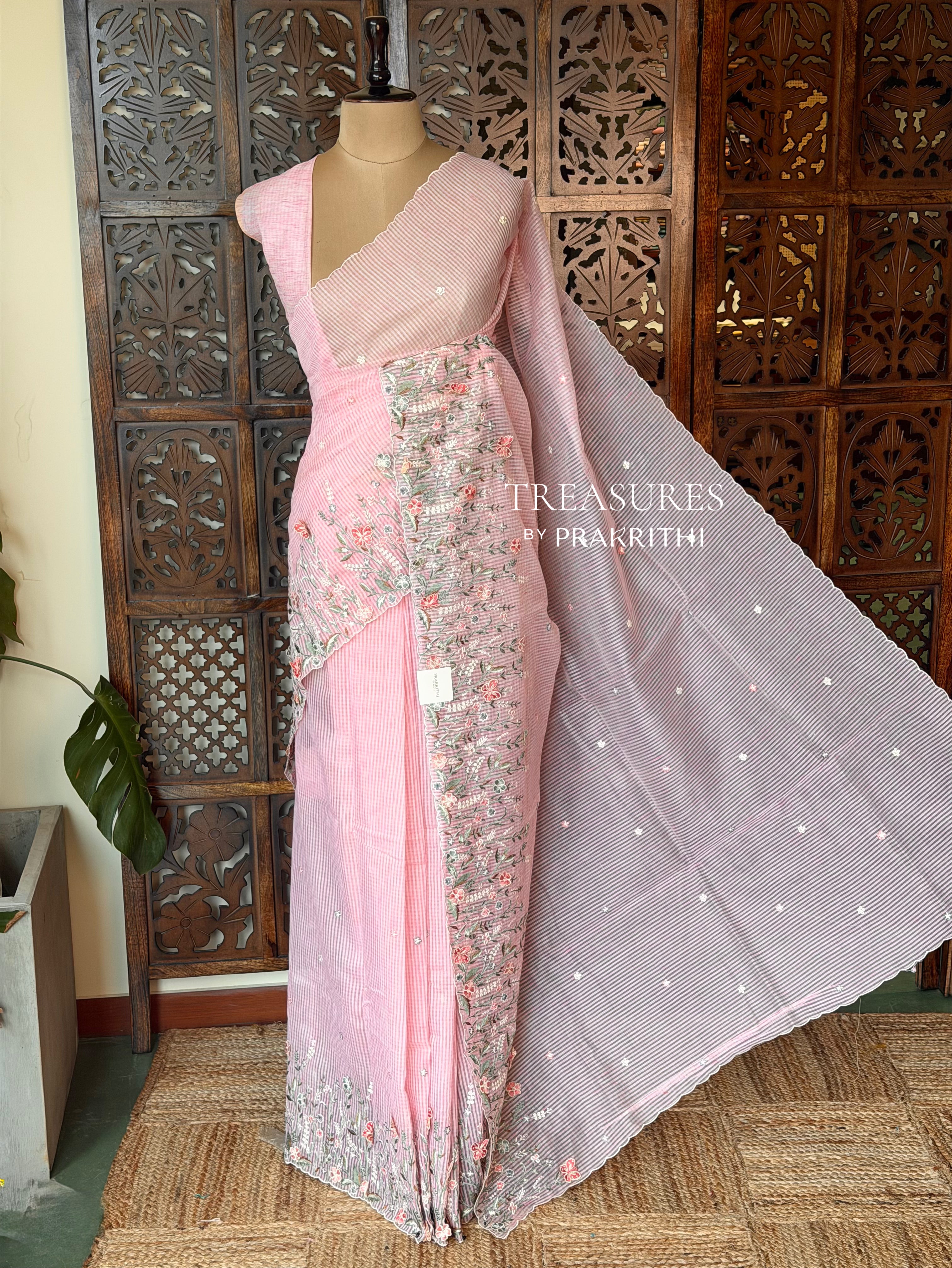 Pink Net kotta saree - PBR34B9