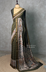 Deep green silk cotton saree -PBR20B