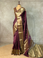 Deep Purple Banarasi silk Saree - RUK1C