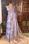 Lavender soft Tusser Silk saree- PBR33T11A