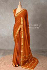Dark Mustard Yellow mysore crepe Silk Saree - PBRMJ1N