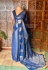 Blue viscose georgette saree - PBRVT3A