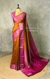 Copper rust and Magenta Silk saree - PBRZU3E