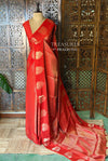 Red viscose georgette saree - PBRVT3C