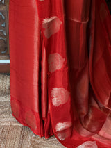 Red viscose georgette saree - PBRVT3C