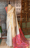 Ivory Silk cotton saree- PBR60I