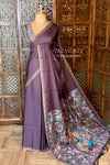 Deep purple semi tusser saree - PBRBAL1