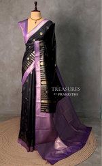 Black and Lavender silk saree - PBR24D