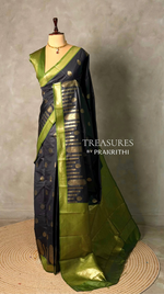 Black and Green silk saree - PBR24A