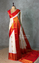 Sandal and Red Pink kanchipuram silk saree- PSSR332