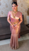 Pastal Pink Tissue banarasi silk saree -PBRAL1