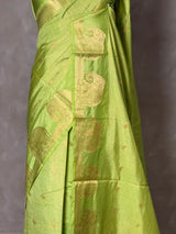 Parrot Green soft semi tusser silk saree -PBRVT4A
