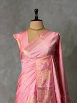 Pink soft semi tusser silk saree -PBRVT4B