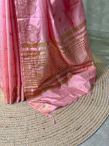 Pink soft semi tusser silk saree -PBRVT4B