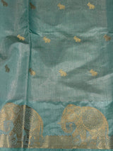 Blue soft semi tusser silk saree -PBRVT4D