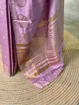 Lilac Pink soft semi tusser silk saree -PBRVT4E