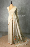 Ivory Chanderi silk cotton Jamdani woven saree- PBRJ9